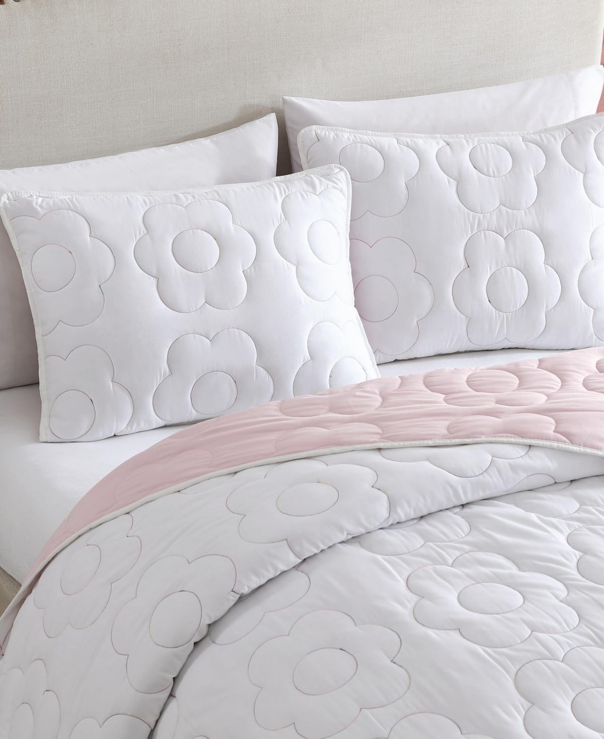 Betsey Johnson Rainbow Stitch Reversible -Pc. Quilt Set