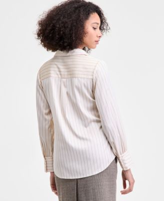 Women's Satin Pinstripe Top