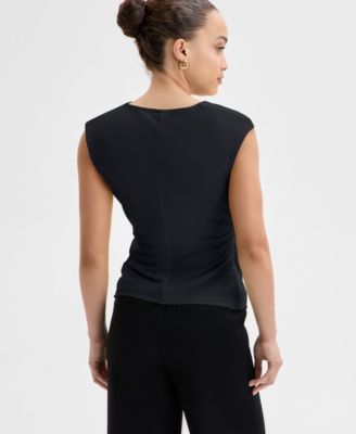 Petite Asymmetric Draped Top, Exclusively at Macy's