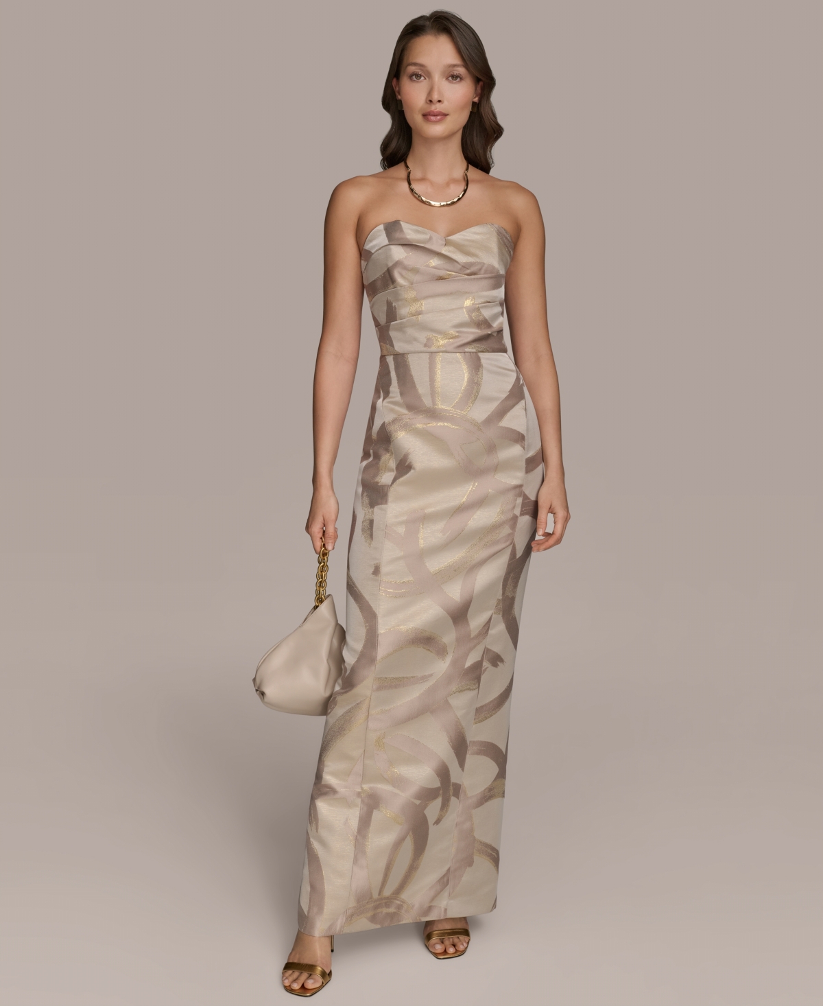 Donna Karan Women's Sweetheart Jacquard Gown In Multi