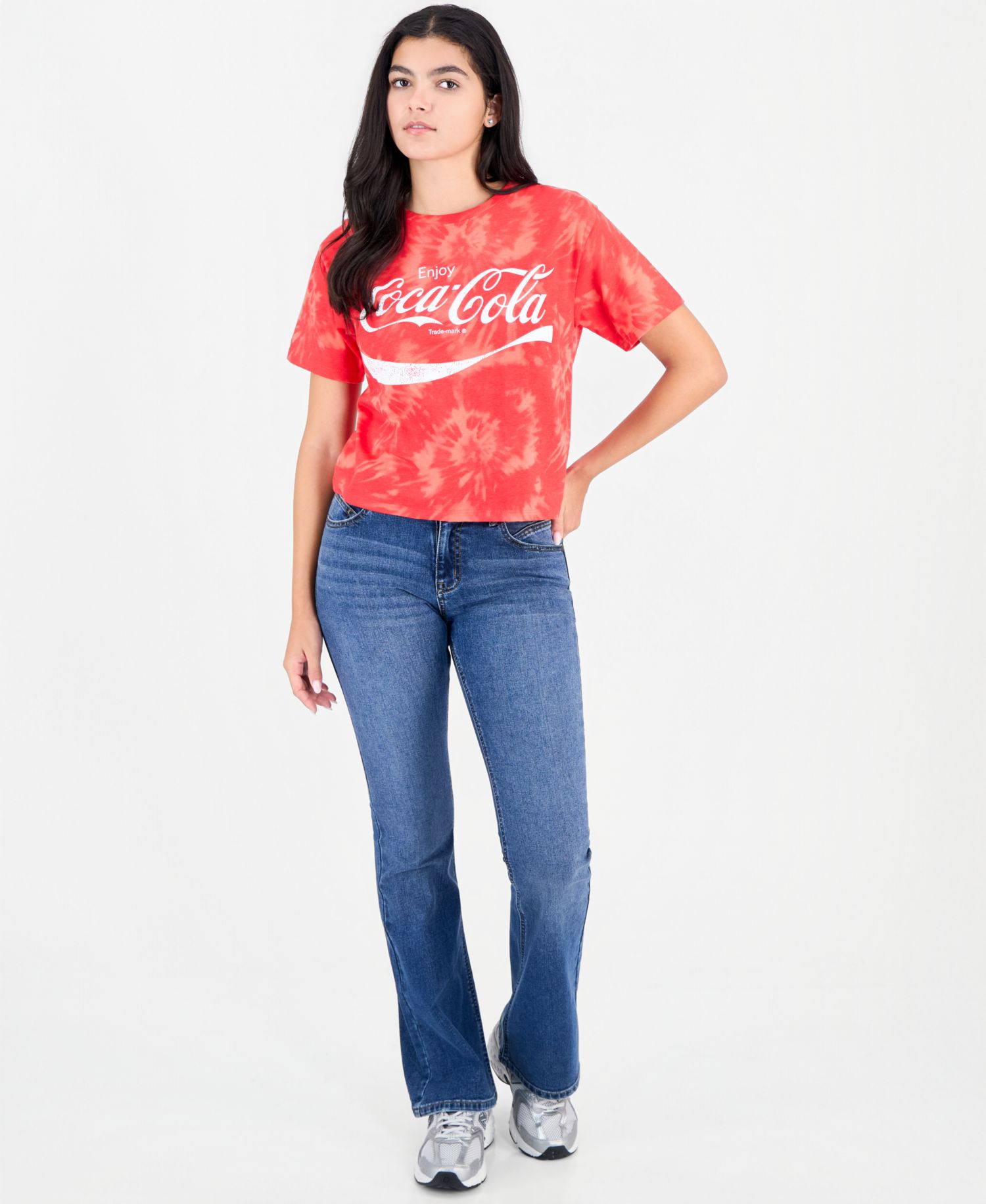 Juniors' Coca-Cola Tie-Dye T-Shirt