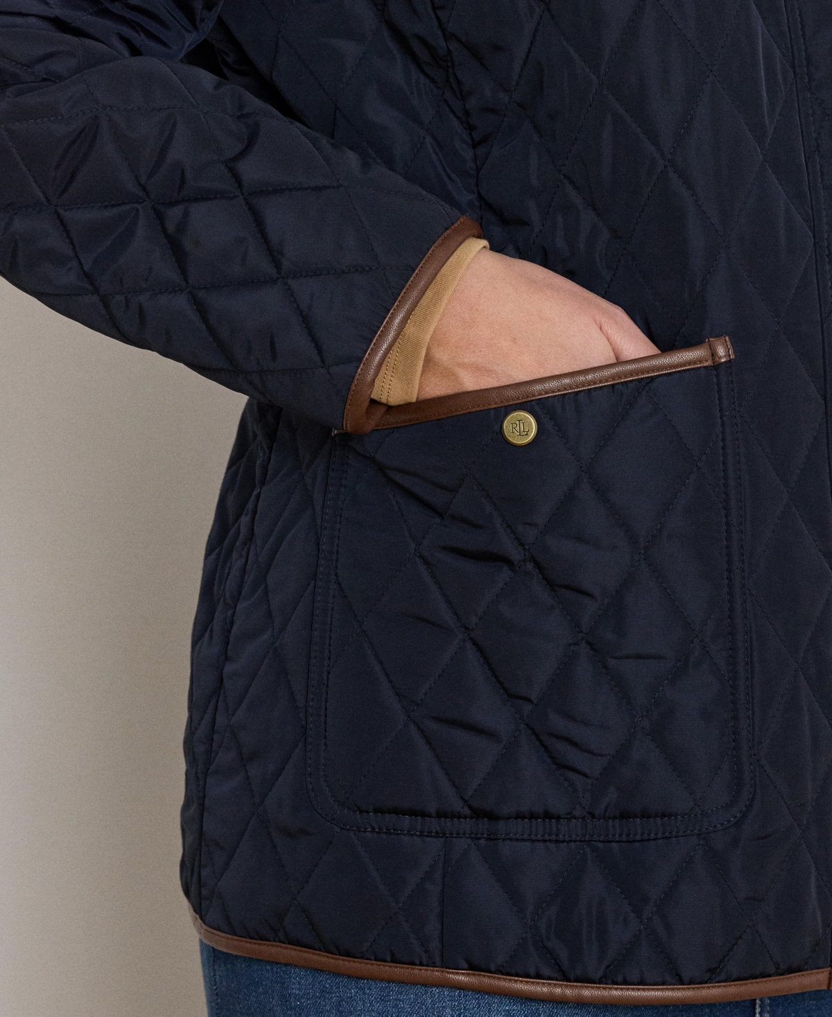 Ralph Lauren Women's Plus Size Quilted Coat, Exclusively For Macys In Blue