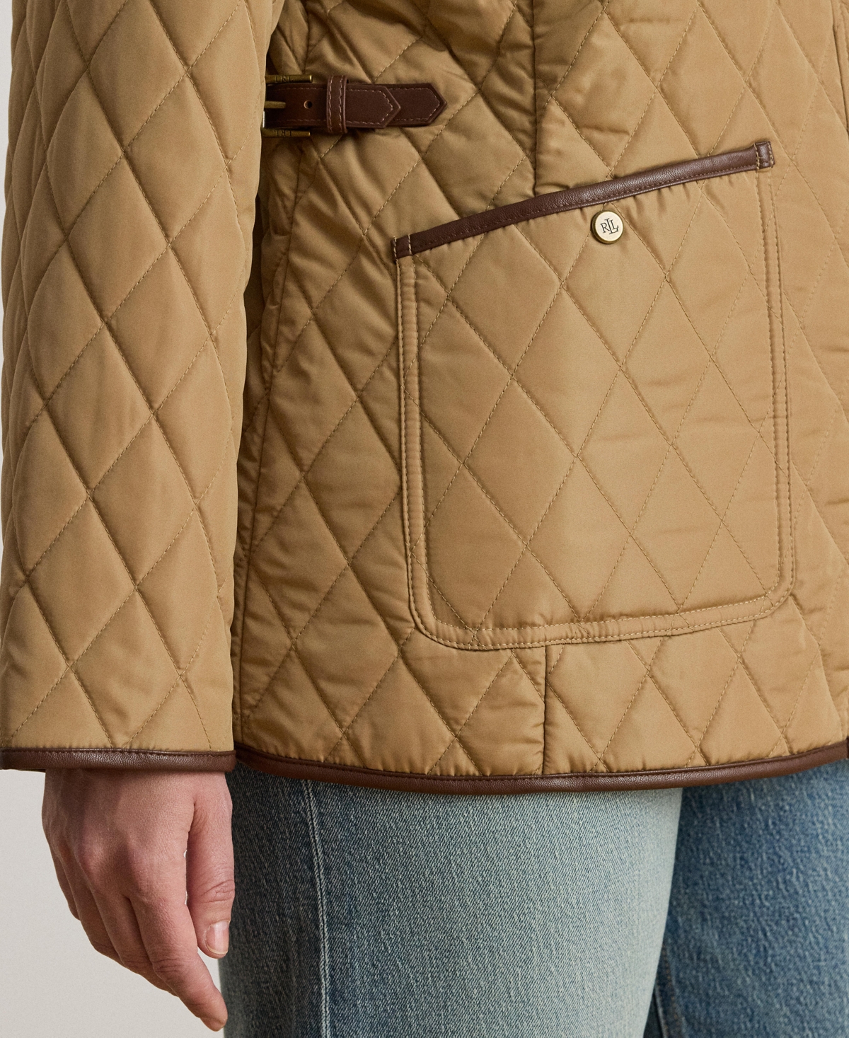 Ralph Lauren Women's Plus Size Quilted Coat, Exclusively For Macys In Brown