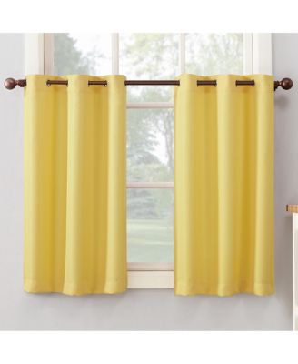 Montego Casual Textured Semi-Sheer Grommet Kitchen Curtain Tier Pair