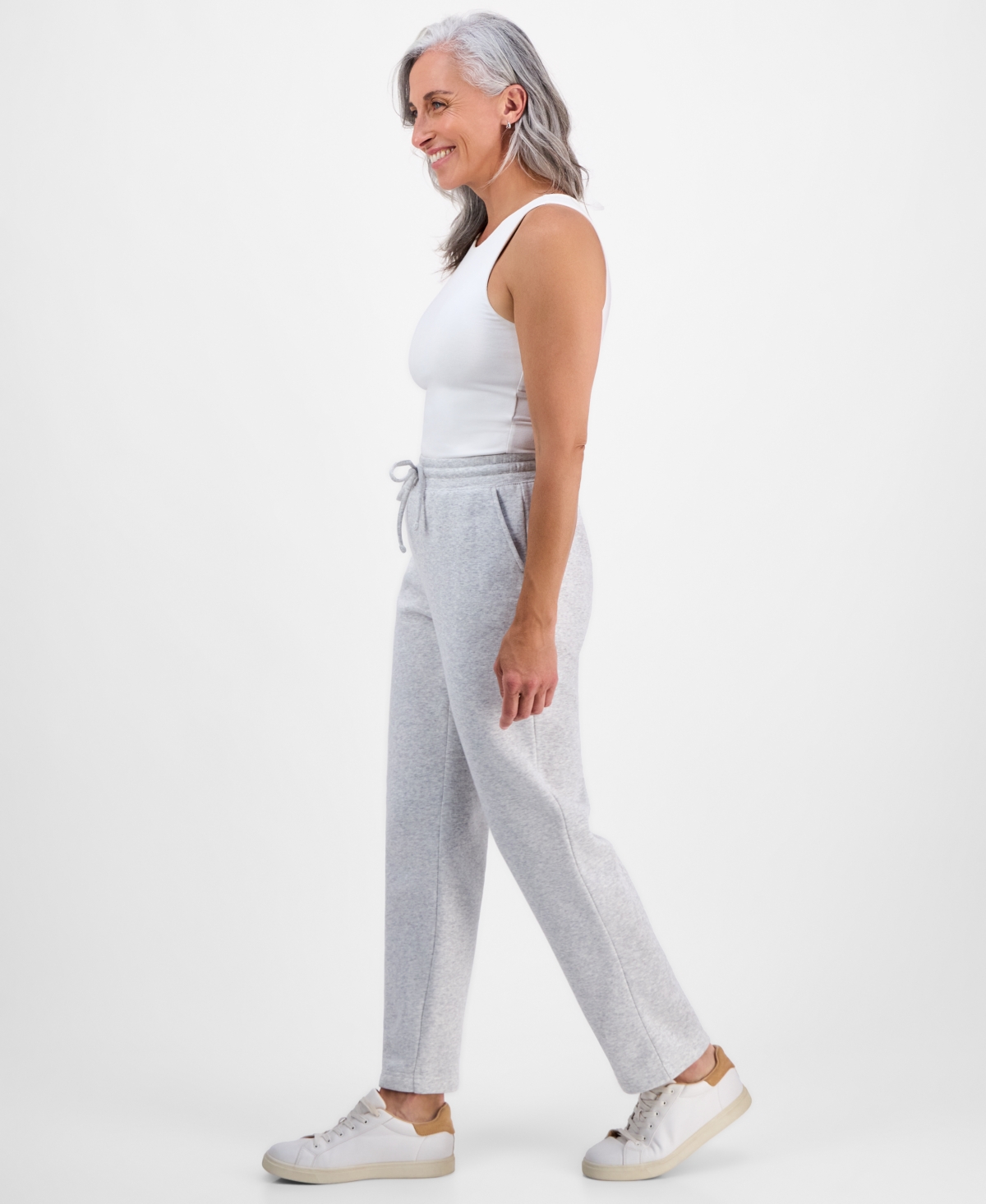 Style & Co Petite Cotton Fleece Drawstring Sweatpants, Created For Macy's