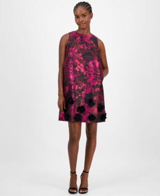 Anne Klein Women's Jacquard Rosette Shift Dress - Macy's