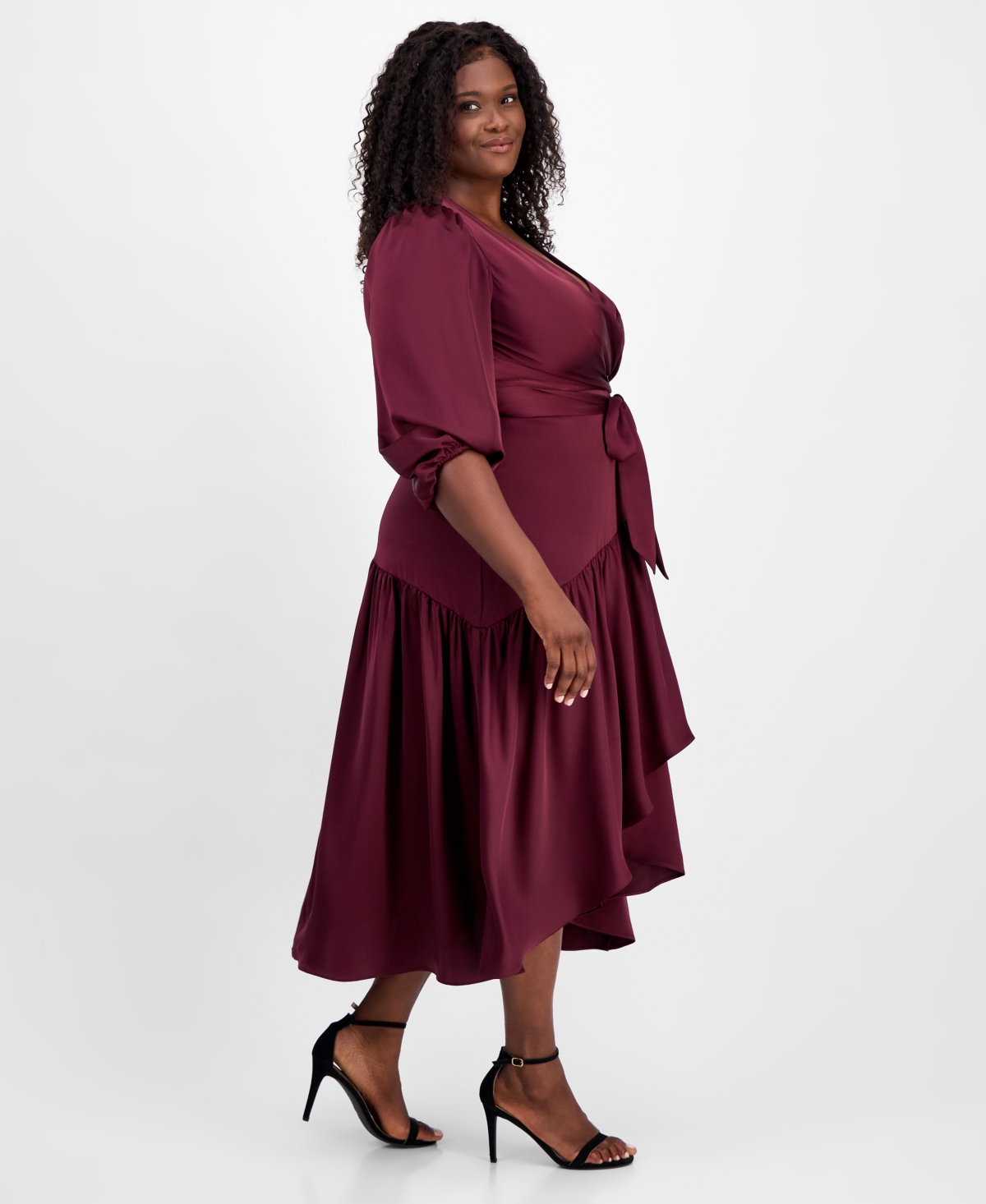 Anne Klein Plus Size Tiered Midi Dress In Multi