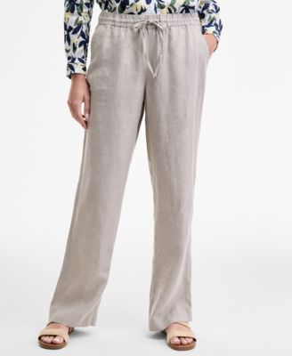 Women's 100% Linen Drawstring Pants, Created for Macy's