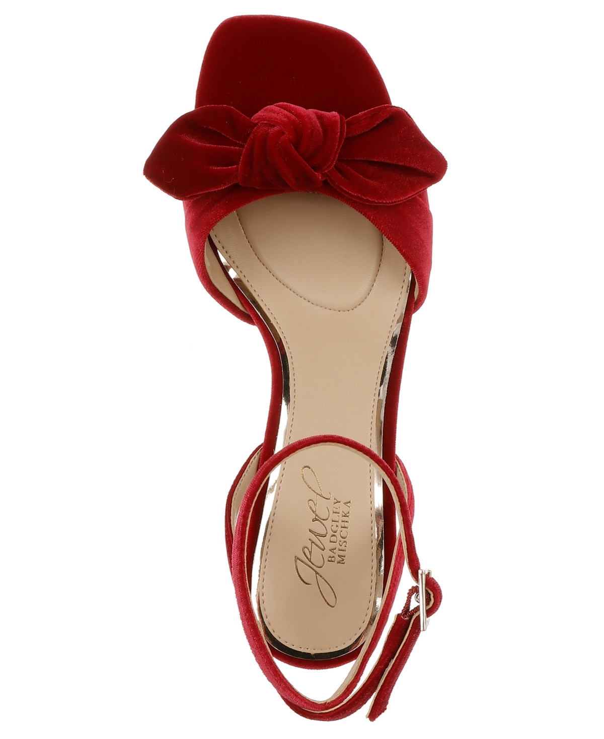 Jewel Badgley Mischka Emeli Ankle Strap Sandal In Red