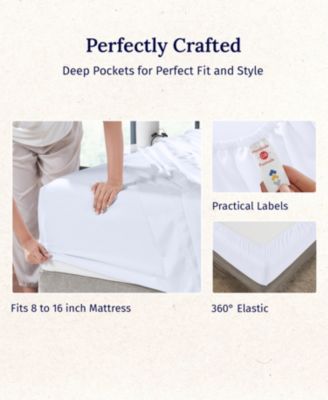 5-Star Luxury 600 Thread Count Cotton Sateen 4 Piece Sheet Set, California King