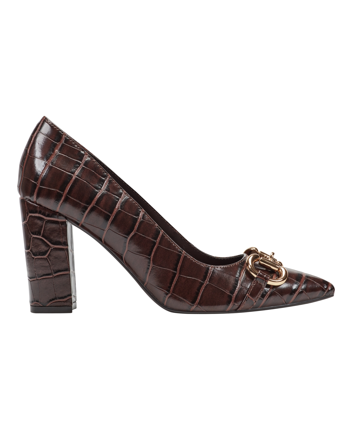 Marc Fisher Women's Gruff Bit High Block Heel Pumps In Brown