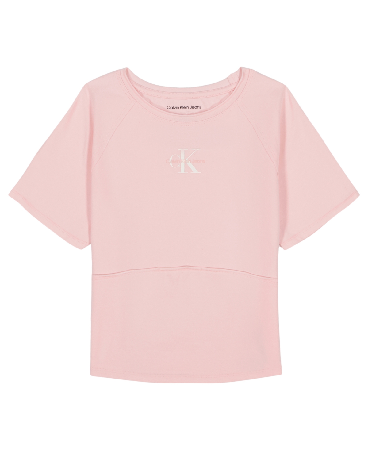 Calvin Klein Big Girls Fitted Baby Short Sleeve T-shirt In Pink