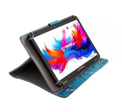 10.1"Octa Core 256GB Storage Android 15 Tablet with Flowers Marble Case