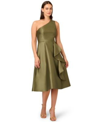 Adrianna Papell - Women's One-Shoulder Fit & Flare Midi Dress
