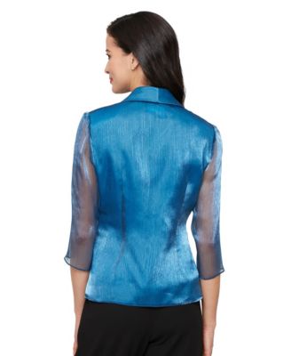 Women's Chiffon Tie-Front 3/4-Sleeve Top