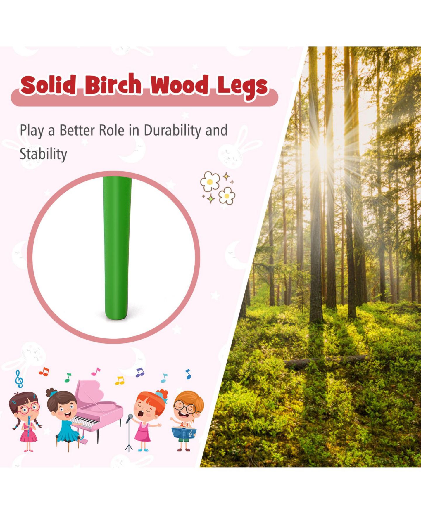 Детские игрушки Mecale 30-Key Wood Grand Piano Musical Toy, 3-Piece Set, Ages 3+, цвет: Синий — фото 8