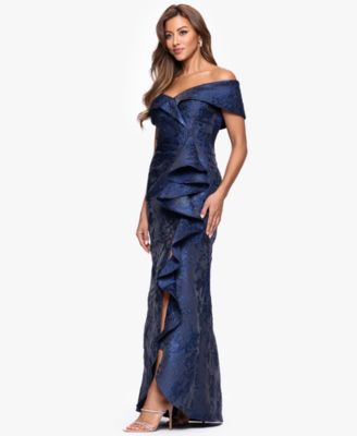 Women's Jacquard Long Fit & Flare Dress