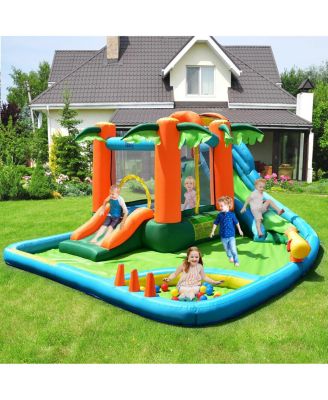 Inflatable Bounce House Jump Bouncer Kids Water Park Splash Play Center w/Blower