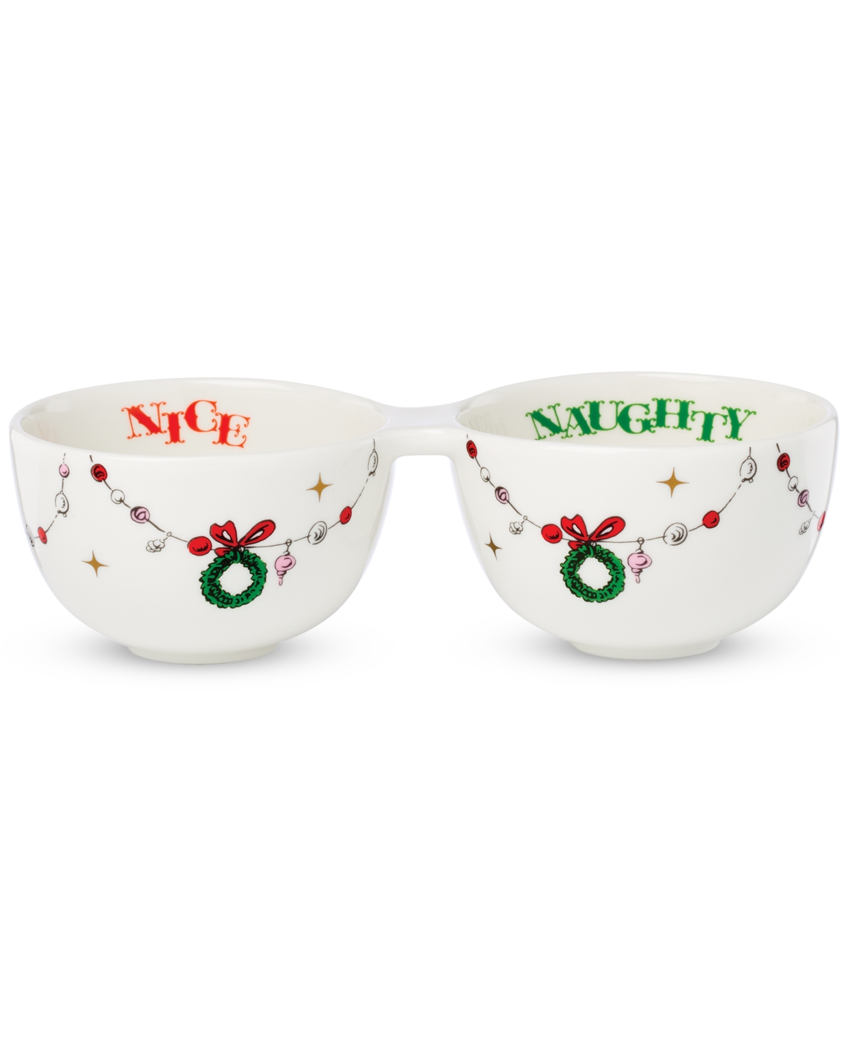 Lenox Merry Grinchmas Naughty Or Nice Double Dip Bowl In White