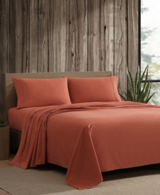 Solid Brushed 180-Thread Count Cotton Percale 3-Pc. Sheet Set, Twin
