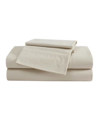 Solid Brushed 180-Thread Count Cotton Percale 3-Pc. Sheet Set, Twin