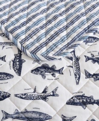 Wes Fish Cotton Reversible 2-Pc. Quilt Set, Twin