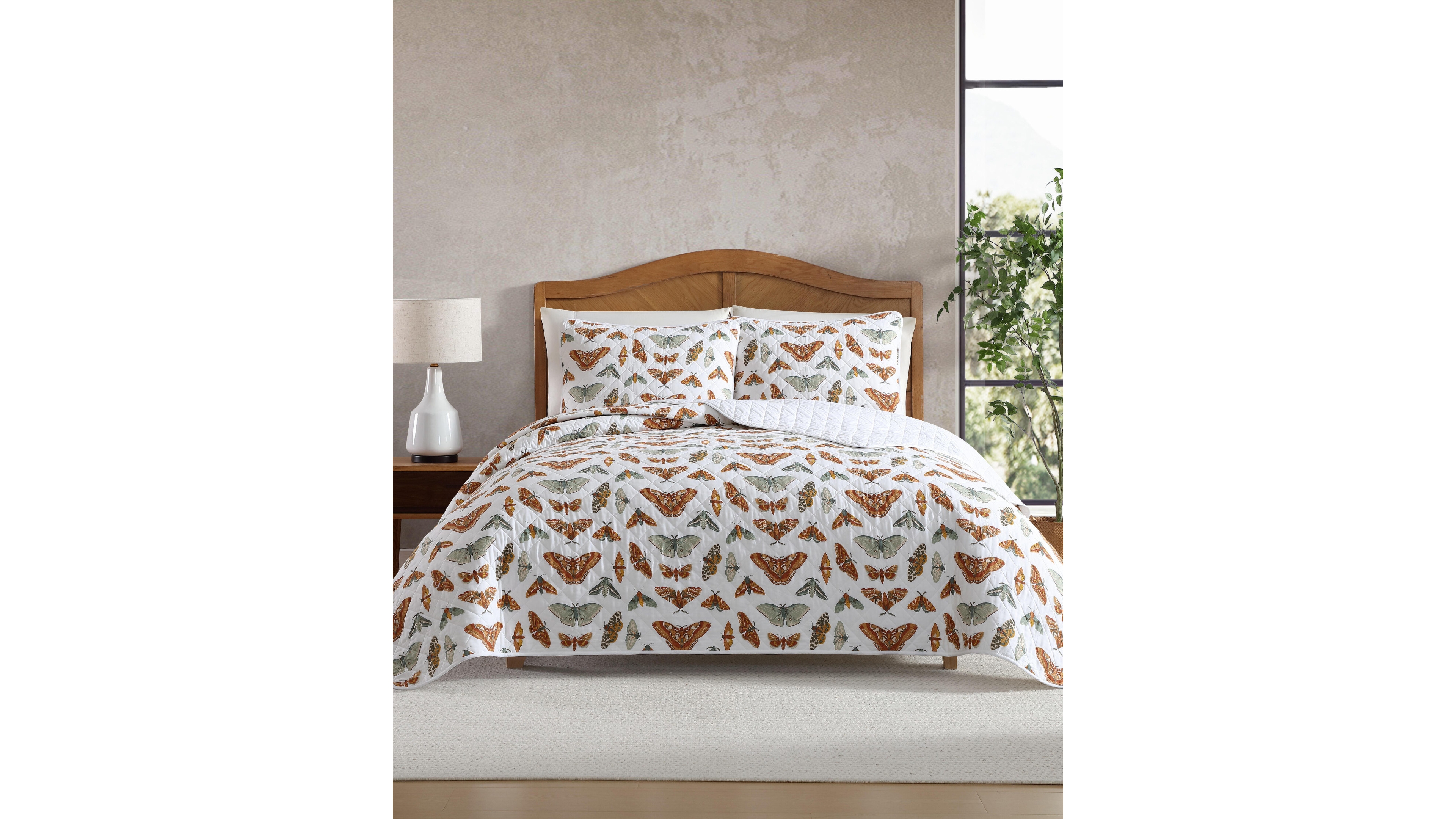 Eddie Bauer Wilford Butterfly Cotton Reversible 3-Pc. Quilt Set, King