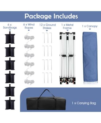 10 x 20FT Pop-up Canopy Tent Folding Instant Sun Shelter w/ 3 Adjustable Heights