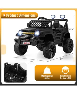 12V Kids Ride on Truck Car Battery Powered Toddler Electric Vehicle w/ 3 Speeds