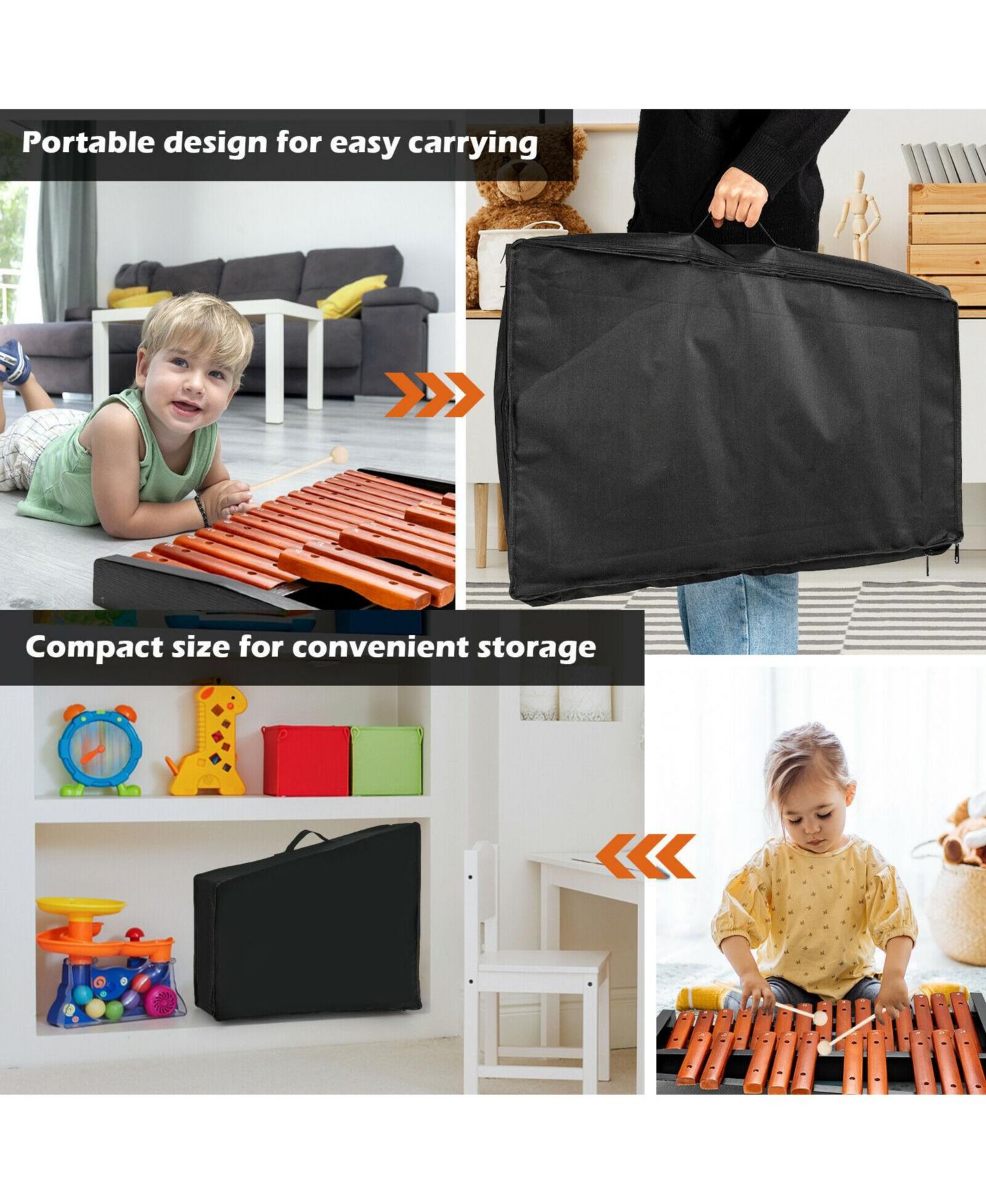 Детские игрушки Mecale 25-Note Xylophone with Labeled Keys, 3-Piece Set, Ages 3+, цвет: Чёрный — фото 8