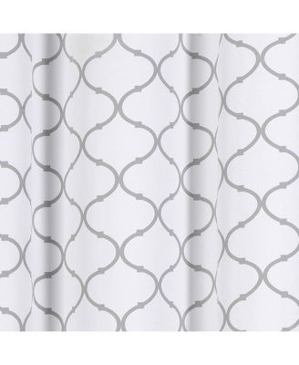 Modern Elements 2 Pack Quatrefoil Lattice Poly Cotton Curtain Panels - Gray