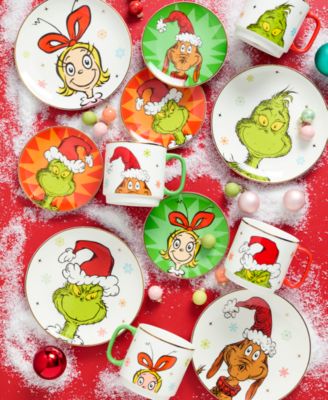 Merry Grinchmas Tidbit Plates, Set of 4