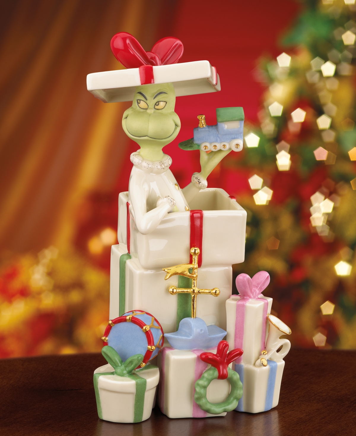 Lenox Grinch Gets The Gifts Figurine In Multi
