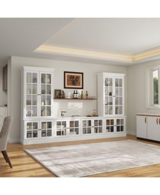   display cabinet, 12 doors, tempered glass High quality luxury white multifunctional TV cabinet