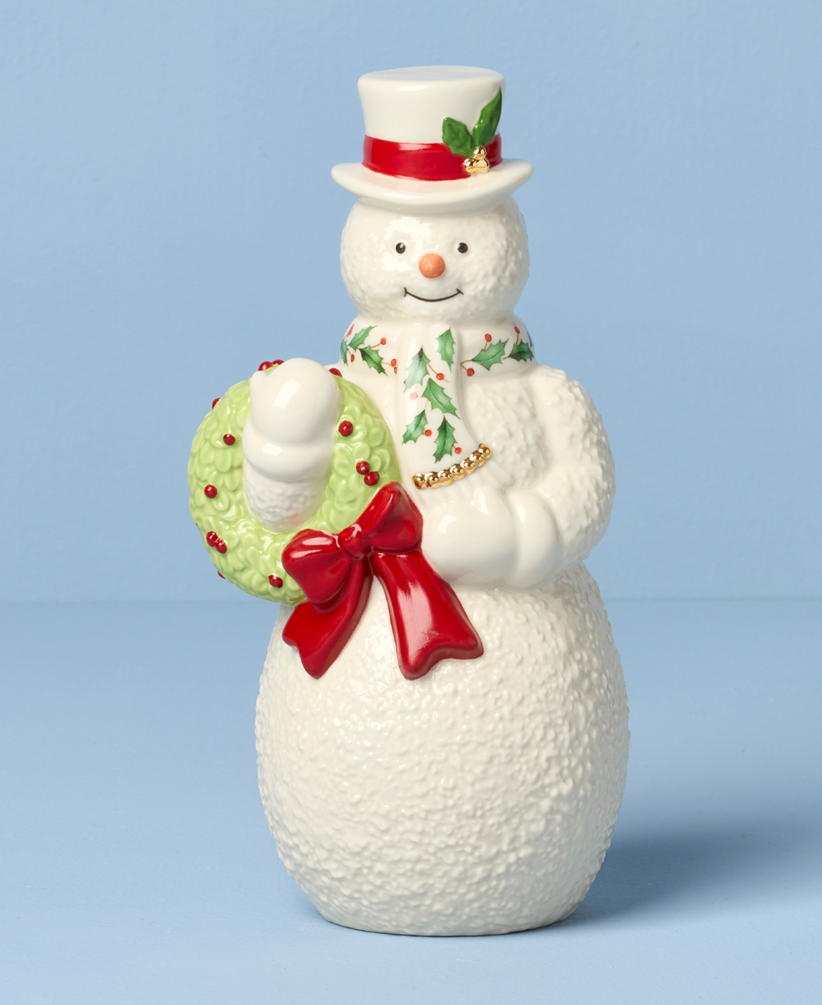 Lenox 2025 Snowman With Wreath Figurine In White