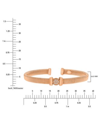 Cubic Zirconia Cluster Tubogas Cuff Bracelet