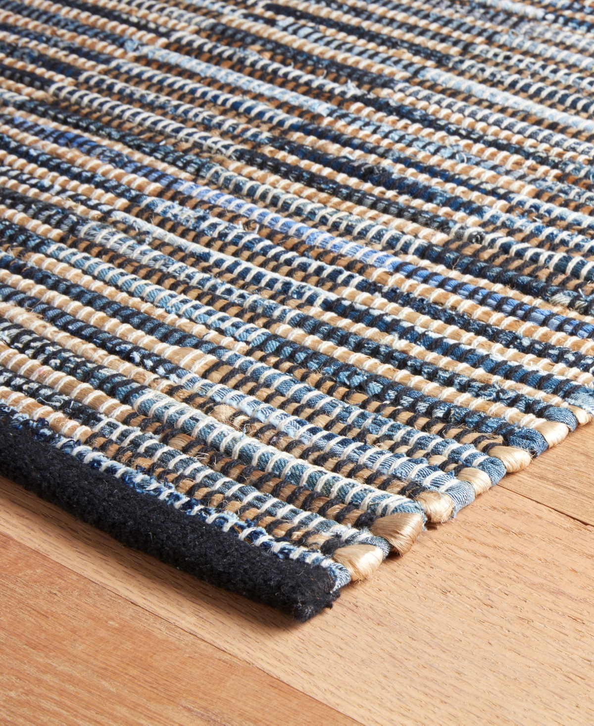 Dash and Albert Rugs by Annie Selke Denim Rag Gridwork DA2207 2'6''x8' Runner Area Rug