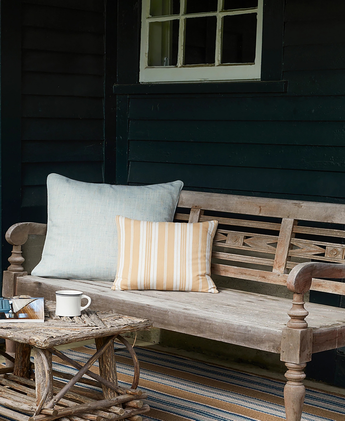 Dash And Albert Rugs By Annie Selke Blue Heron Stripe Indoor/outdoor Da142 2'x3' Area Rug In Blue