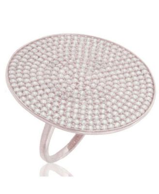 Suzy Levian New York Cubic Zirconia Round Medallion Ring