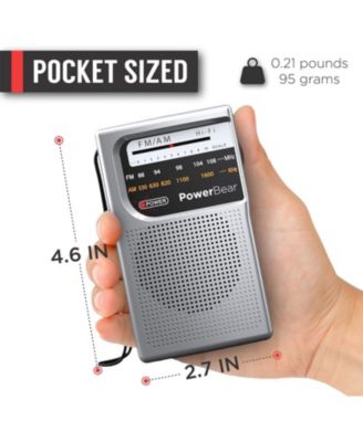 Portable Radio: AM/FM, Long Range, Battery Operated