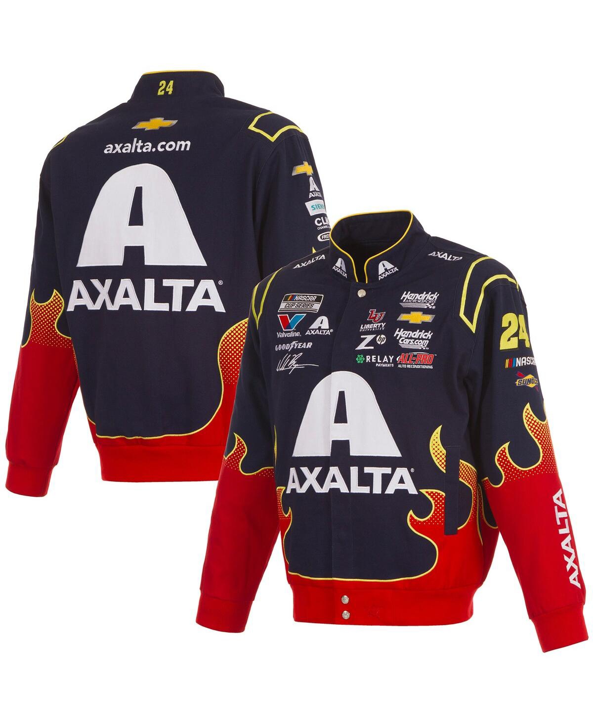 Men's Navy/Red William Byron Axalta Full-Snap Twill Uniform Jacket - Navy, Red