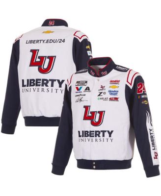 JH Design - Men's White William Byron Liberty University Full-Snap Twill Uniform Jacket