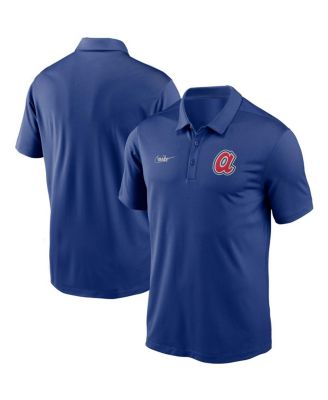 Nike - Men's Royal Atlanta Braves Cooperstown Collection Logo Franchise Performance Polo Shirt