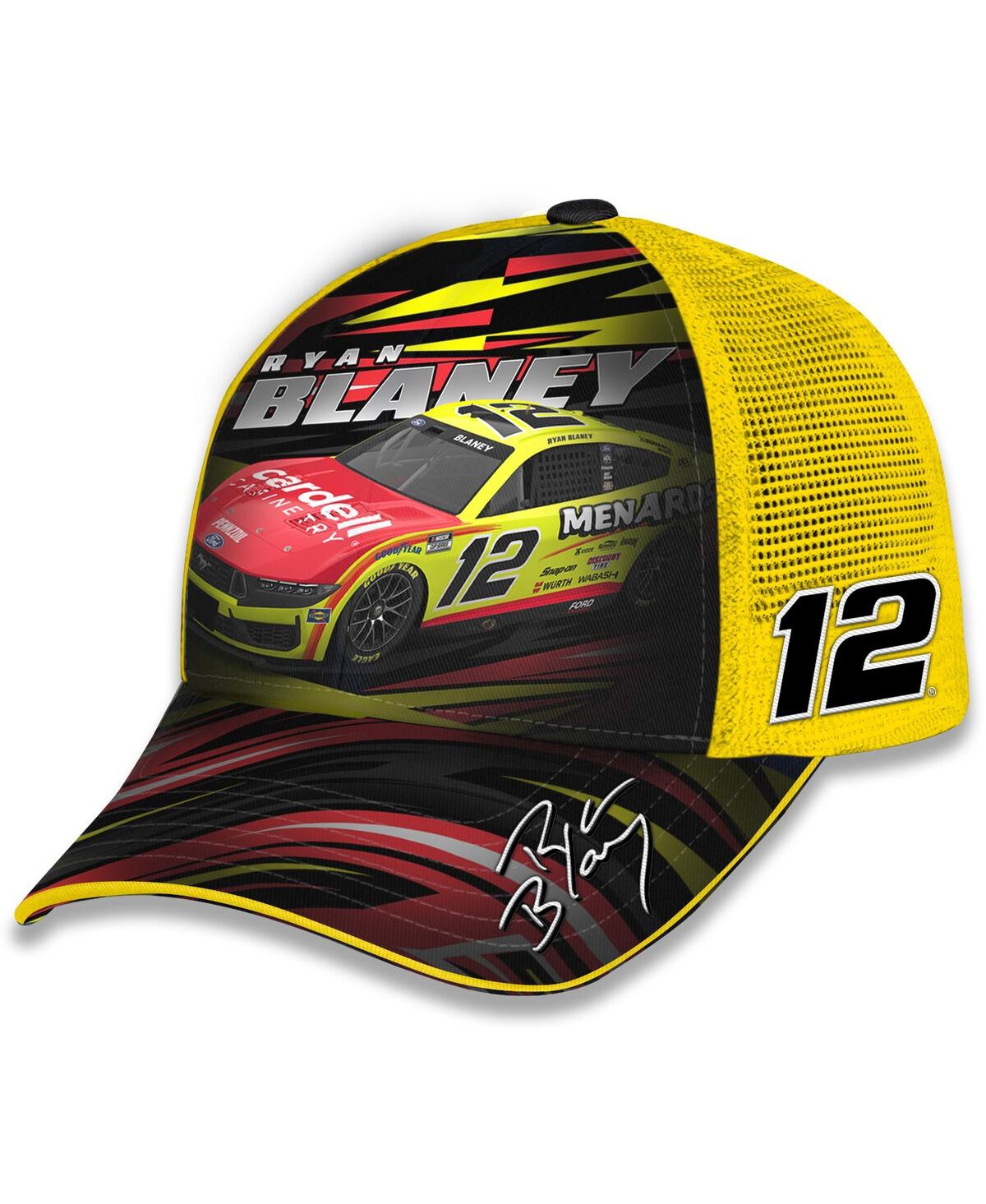 Men's and Women's Yellow Ryan Blaney Menards Trucker Adjustable Hat - Yellow