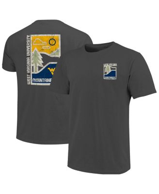 Image One - Men's Graphite West Virginia Mountaineers Comfort Colors Minimal Vista Distressed Graphics T-Shirt