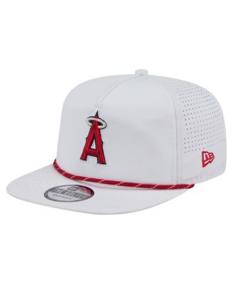 Men's White Los Angeles Angels Perforated Golfer Snapback Hat