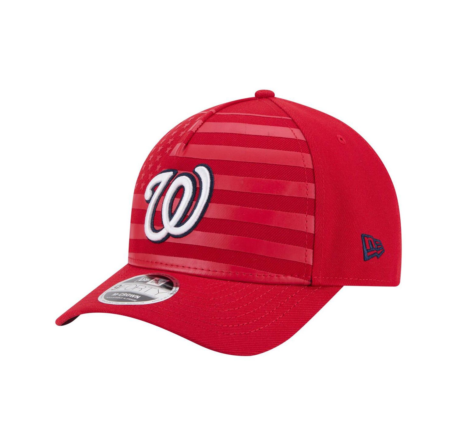 Men's Red Washington Nationals American Flag 9FORTY M-Crown A-Frame Adjustable Hat