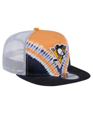 Men's&nbsp;Black/Gold Pittsburgh Penguins Throwback V-Dye Adjustable Golfer Hat