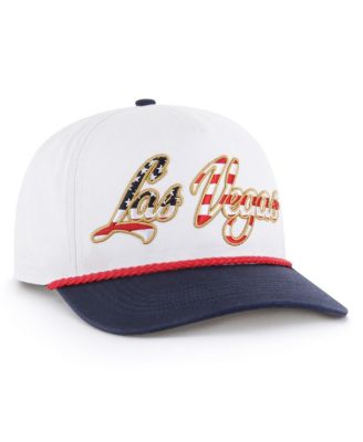 Men's White Las Vegas Raiders Patriotic Overhand Hitch Adjustable Hat