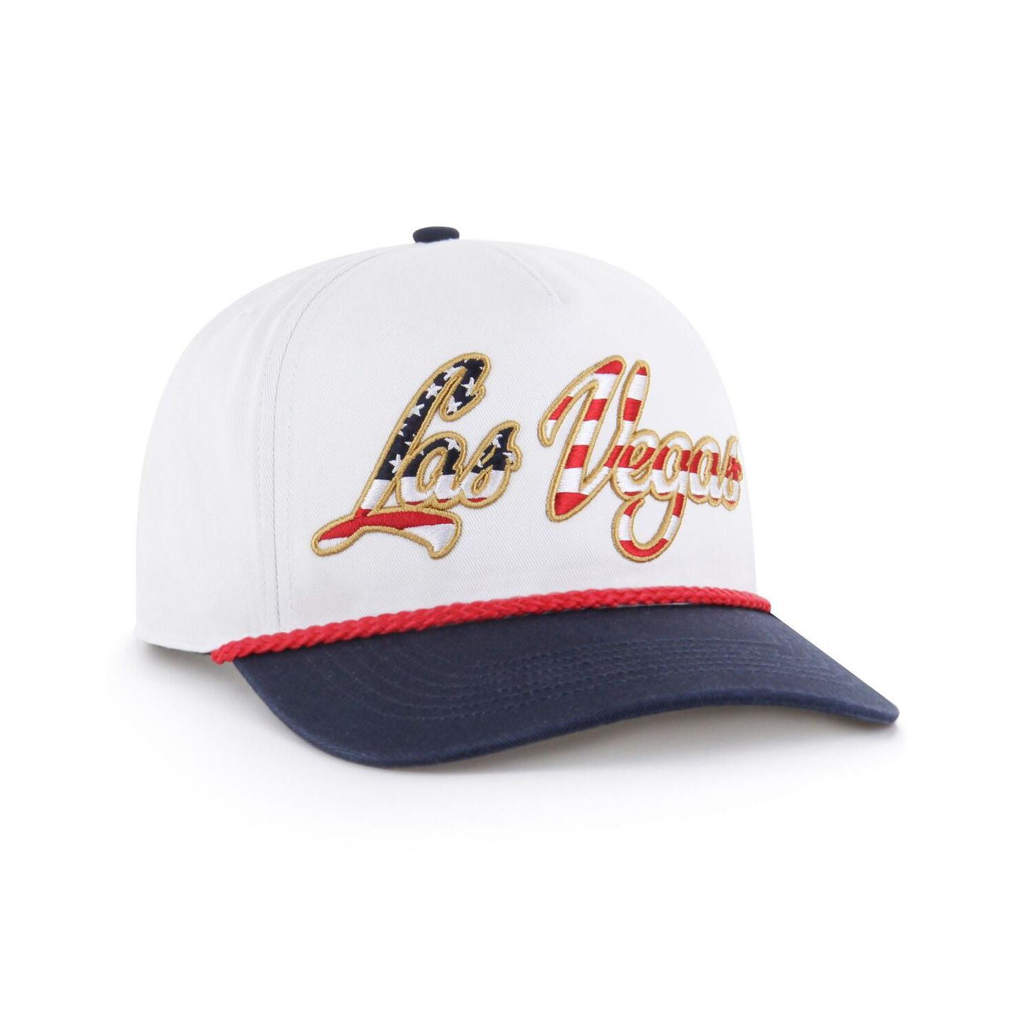 Men's White Las Vegas Raiders Patriotic Overhand Hitch Adjustable Hat